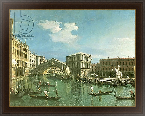 Постер The Rialto Bridge, Venice 2 с типом исполнения На холсте в раме в багетной раме 1.023.151