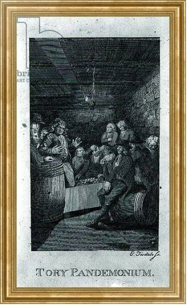 Постер Tory Pandemonium, from John Trumbull's 'M'Fingal', engraved by Elkanah Tisdale 1795 с типом исполнения На холсте в раме в багетной раме NA033.1.051