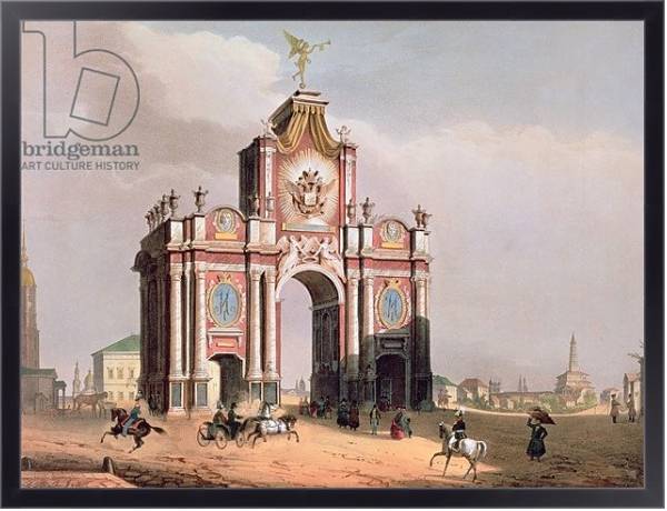 Постер The Red Gate in Moscow, printed by Lemercier, Paris, 1840s с типом исполнения На холсте в раме в багетной раме 221-01