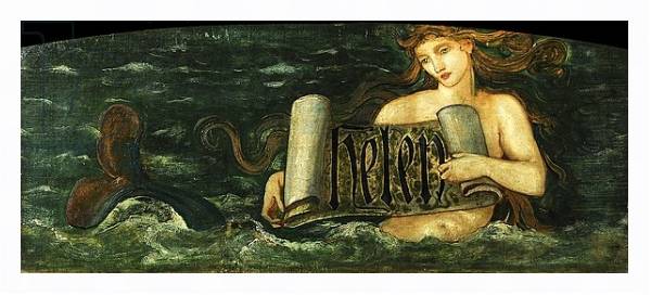 Постер Helen, a Mermaid, c.1880 с типом исполнения На холсте в раме в багетной раме 221-03