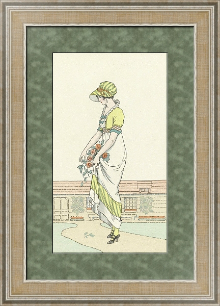 Постер Robe de crépon blanc с типом исполнения Акварель в раме в багетной раме 485.M40.584