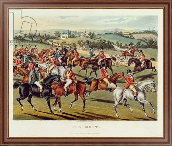 Постер 'The Meet', plate I from 'Fox Hunting', 1838 с типом исполнения На холсте в раме в багетной раме 35-M719P-83