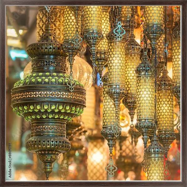 Постер Мозаичные османские лампы с Большого базара с типом исполнения На холсте в раме в багетной раме 221-02