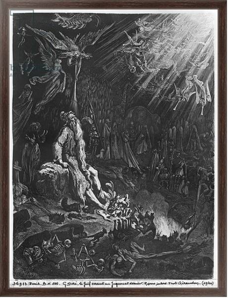 Постер The Wandering Jew and the Last Judgement, engraved by Felix Jean Gauchard с типом исполнения На холсте в раме в багетной раме 221-02