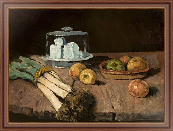 Постер Still life with leeks, apples and cheese с типом исполнения На холсте в раме в багетной раме 35-M719P-83