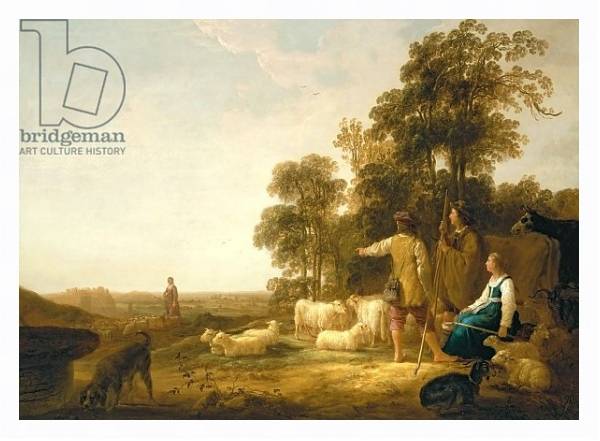 Постер A Landscape with Shepherds and Shepherdesses с типом исполнения На холсте в раме в багетной раме 221-03