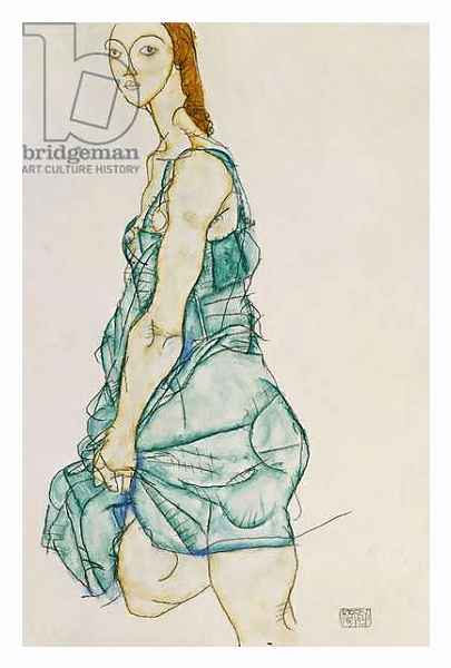Постер Upright Standing Woman, 1912 с типом исполнения На холсте в раме в багетной раме 221-03