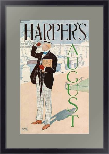 Постер Poster advertising Harper's New Monthly Magazine, August 1893 с типом исполнения Под стеклом в багетной раме 221-01