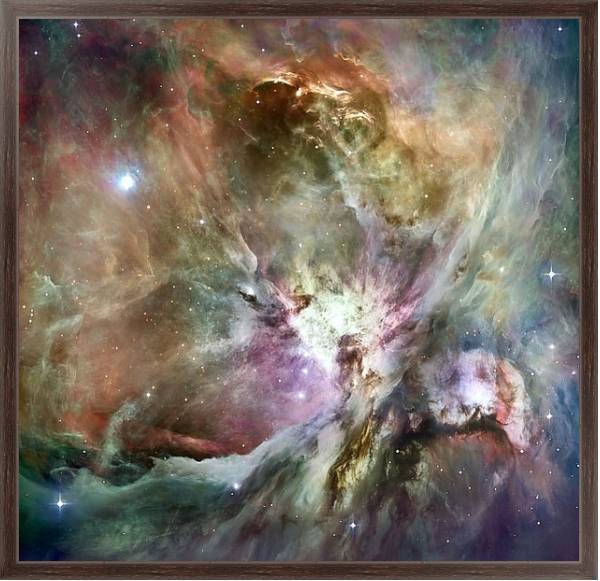 Постер Туманность Ориона, созвездие с типом исполнения На холсте в раме в багетной раме 221-02