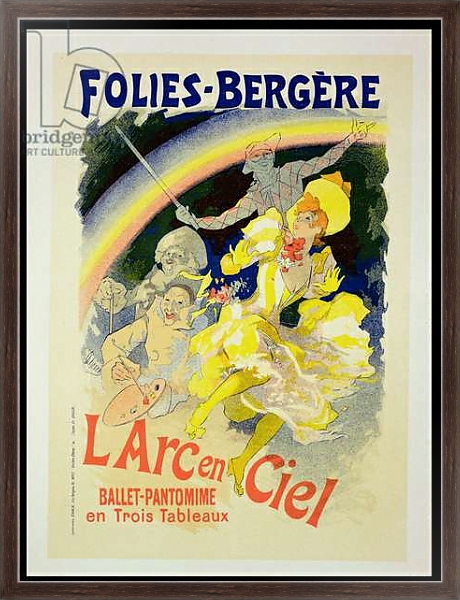 Постер Reproduction of a poster advertising 'The Rainbow', a ballet-pantomime presented by the Folies-Bergere, 1893 с типом исполнения На холсте в раме в багетной раме 221-02
