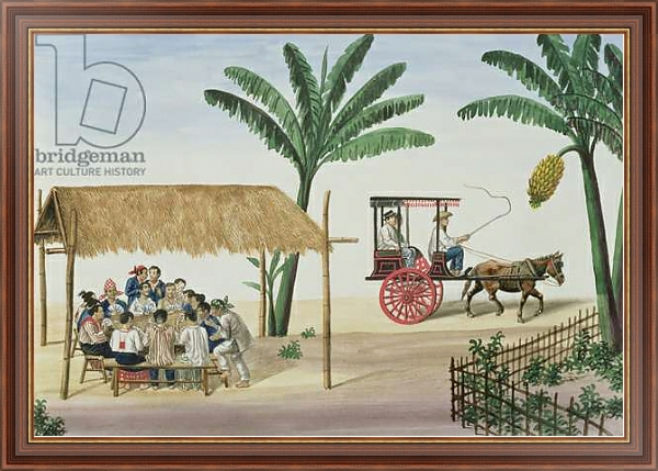 Постер A Game of Panguingui, from 'The Flebus Album of Views In and Around Manila', c.1845 с типом исполнения На холсте в раме в багетной раме 35-M719P-83