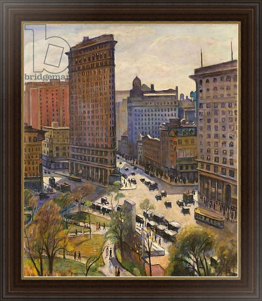 Постер The Flatiron Building, 1919 с типом исполнения На холсте в раме в багетной раме 1.023.151