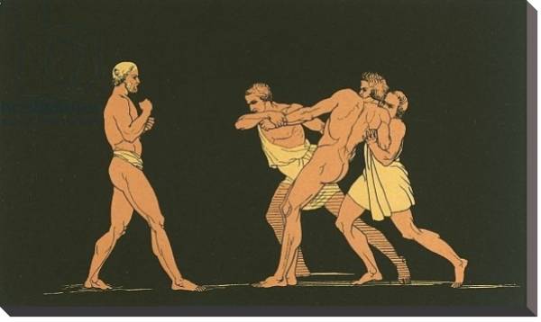 Постер Ulysses preparing to fight with Irus с типом исполнения На холсте без рамы