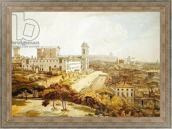 Постер A View of Rome taken from the Pincio, 1776 с типом исполнения На холсте в раме в багетной раме 484.M48.310