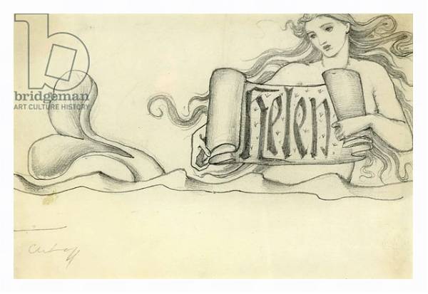 Постер Study for Helen, c.1880 с типом исполнения На холсте в раме в багетной раме 221-03