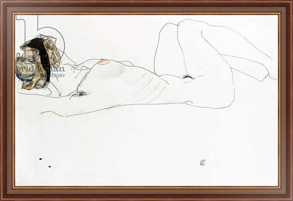Постер Reclining female nude, 1912 с типом исполнения На холсте в раме в багетной раме 35-M719P-83