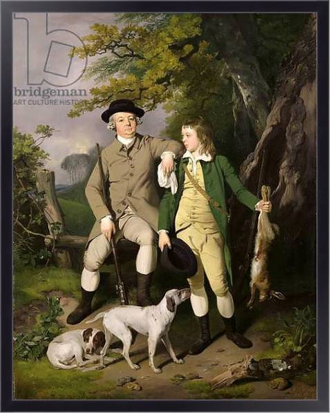Постер Portrait of a Sportsman with his Son, 1779 с типом исполнения На холсте в раме в багетной раме 221-01
