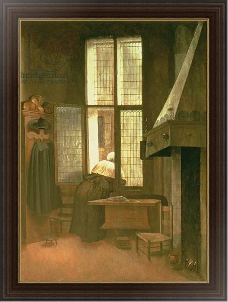 Постер Woman at a Window, 1654 с типом исполнения На холсте в раме в багетной раме 1.023.151