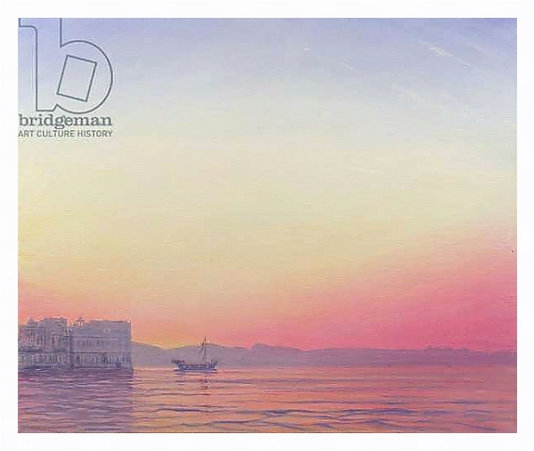 Постер Sunset at Lake Palace, Udaipur с типом исполнения На холсте в раме в багетной раме 221-03