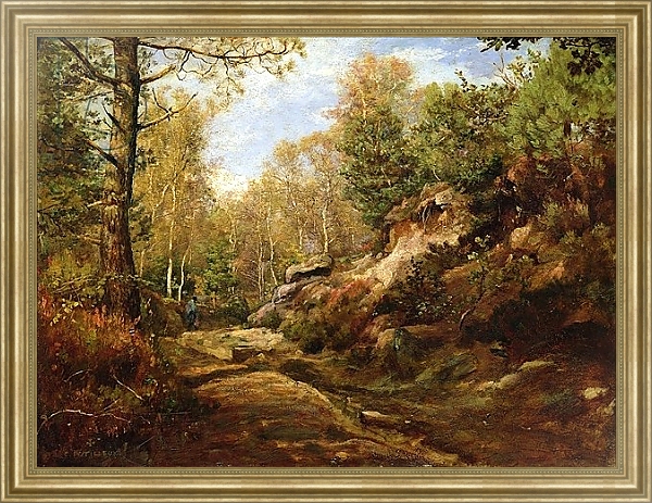 Постер Pines and Birch Trees or, The Forest of Fontainebleau, c.1855-57 с типом исполнения На холсте в раме в багетной раме NA033.1.051