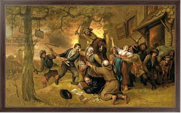 Постер Peasants and Soldiers Outside a Tavern - An Allegory of the Rape of the Netherlands с типом исполнения На холсте в раме в багетной раме 221-02