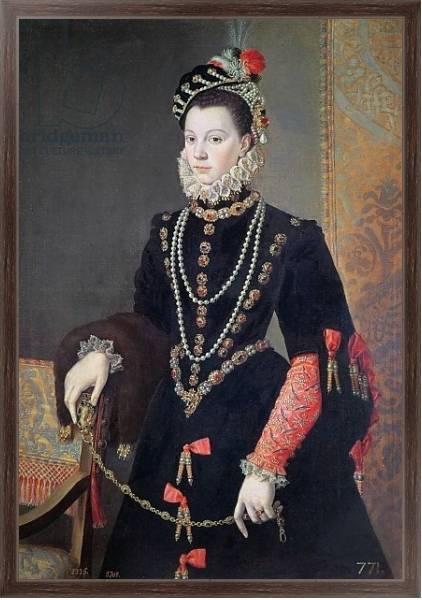 Постер Elizabeth de Valois, 1604-8 с типом исполнения На холсте в раме в багетной раме 221-02