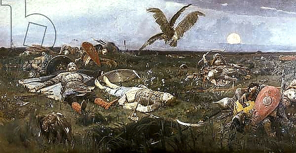 Постер After the Battle between Prince Igor Svyatoslavich of Kiev and the Polovtsy, 1880 с типом исполнения На холсте без рамы