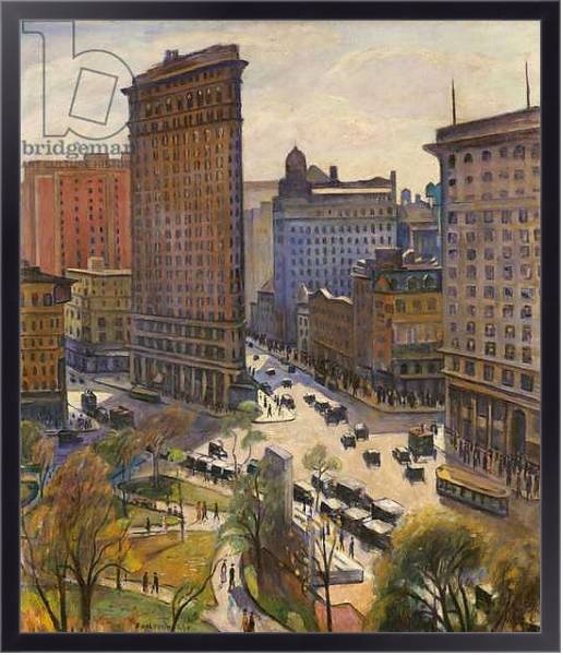 Постер The Flatiron Building, 1919 с типом исполнения На холсте в раме в багетной раме 221-01