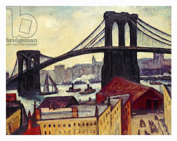 Постер View of Brooklyn Bridge с типом исполнения На холсте в раме в багетной раме 221-03