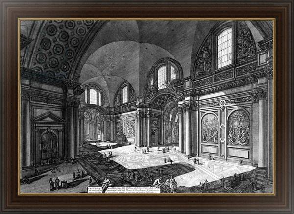 Постер View of the interior of Santa Maria degli Angeli e dei Martiri, c.1760 с типом исполнения На холсте в раме в багетной раме 1.023.151