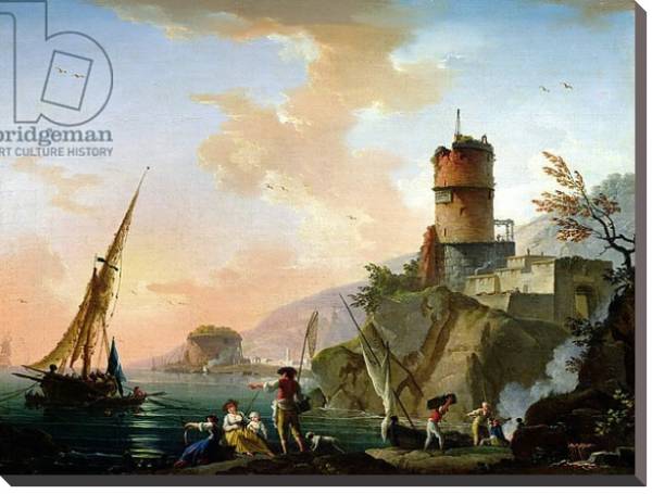 Постер View of a Mediterranean port с типом исполнения На холсте без рамы