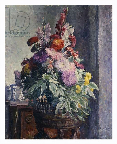 Постер Interior with Bouquet of Flowers; Interieur au Bouquet de Fleurs, с типом исполнения На холсте в раме в багетной раме 221-03