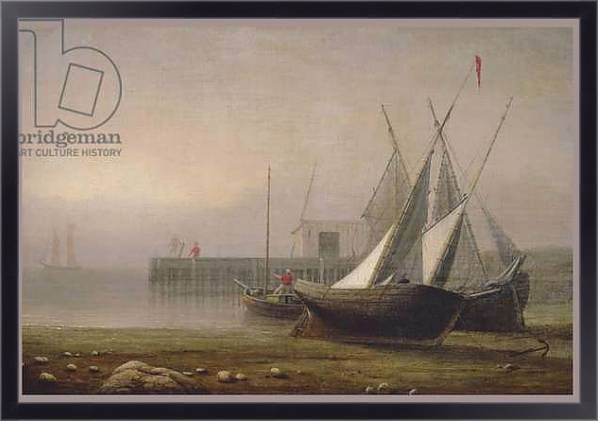 Постер Fishing Boats at Low Tide, c.1850s с типом исполнения На холсте в раме в багетной раме 221-01