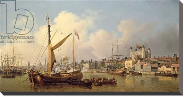 Постер The Thames and the Tower of London supposedly on the King's Birthday, 1771 с типом исполнения На холсте без рамы