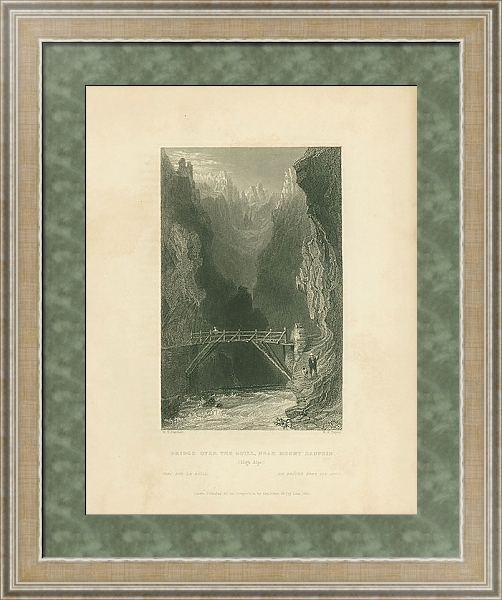 Постер Bridge Over the Guill, Near Mount Dauphin (High Alps) 1 с типом исполнения Акварель в раме в багетной раме 485.M40.584