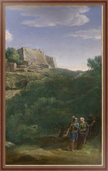 Постер Пейзаж с итальянским городком с типом исполнения На холсте в раме в багетной раме 35-M719P-83