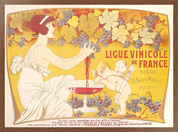 Постер Ligue Vinicole de France с типом исполнения На холсте в раме в багетной раме 1727.4310