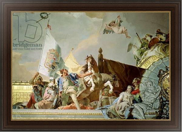 Постер The Glory of Spain I, from the Ceiling of the Throne Room, 1764 с типом исполнения На холсте в раме в багетной раме 1.023.151