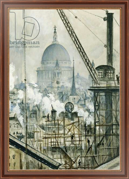 Постер St. Paul's from the Telegraph Building, Fleet Street, с типом исполнения На холсте в раме в багетной раме 35-M719P-83