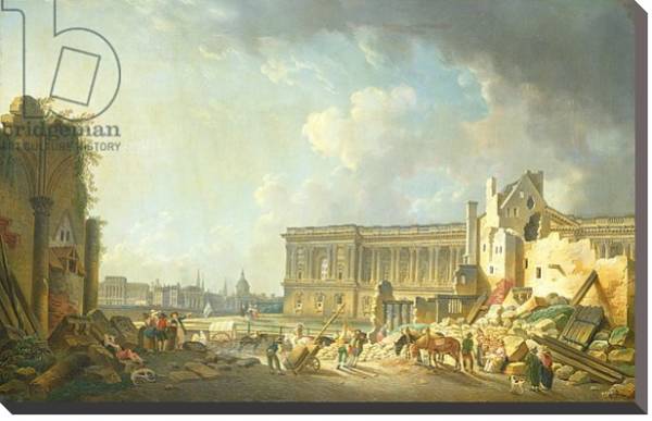 Постер Clearing the Colonnade of the Louvre, 1764 с типом исполнения На холсте без рамы
