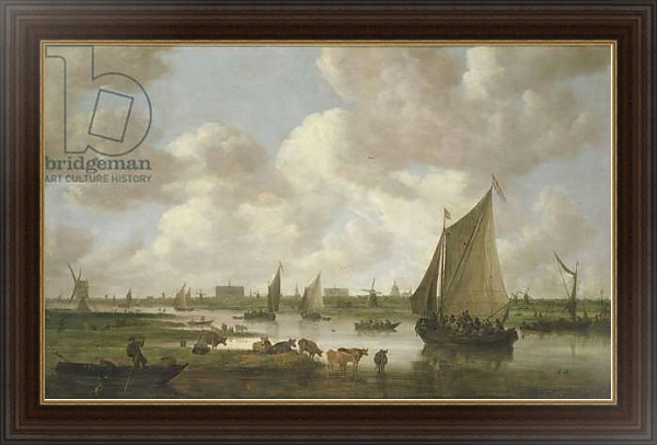 Постер A View of Leiden from the North East с типом исполнения На холсте в раме в багетной раме 1.023.151
