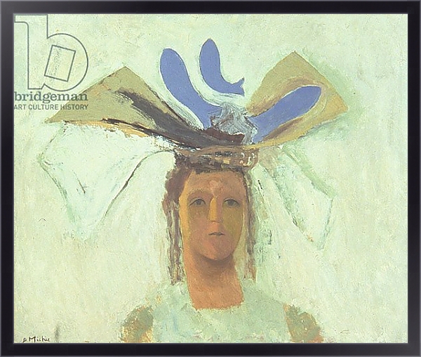 Постер Girl with Blue Fish с типом исполнения На холсте в раме в багетной раме 221-01