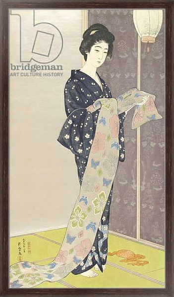 Постер Young woman in a summer kimono,1920 с типом исполнения На холсте в раме в багетной раме 221-02