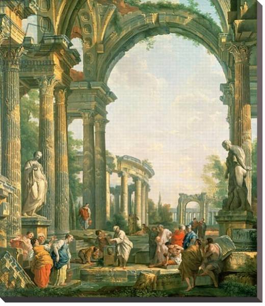 Постер Classical ruins, 18th century с типом исполнения На холсте без рамы