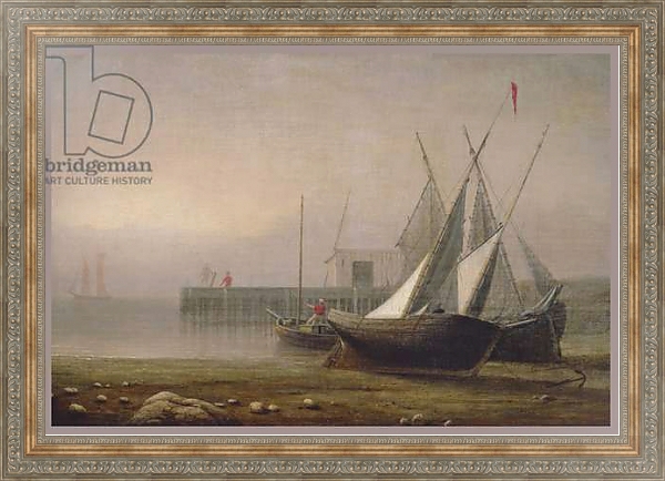 Постер Fishing Boats at Low Tide, c.1850s с типом исполнения На холсте в раме в багетной раме 484.M48.310