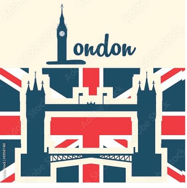 Постер Лондон, символы Англии 6 с типом исполнения На холсте без рамы