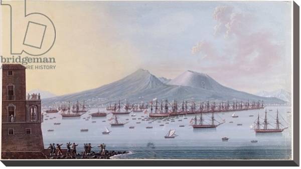 Постер View of the Bay of Naples, 1798 с типом исполнения На холсте без рамы