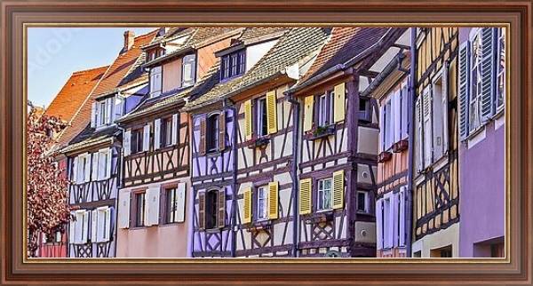Постер Франция, Эльзас. Типичные дома Эльзаса с типом исполнения На холсте в раме в багетной раме 35-M719P-83