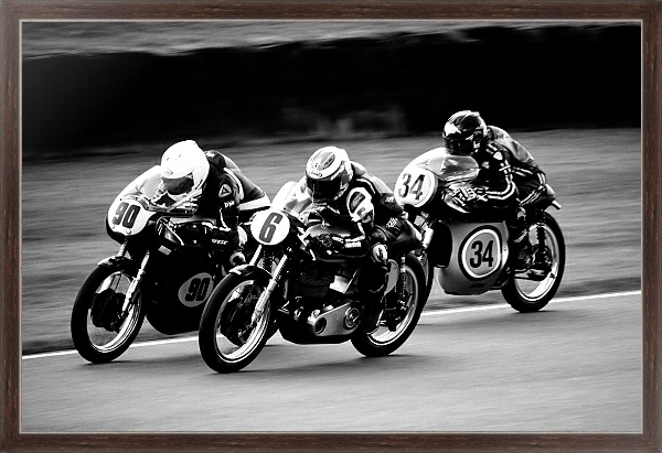 Постер Гонка мотоциклистов с типом исполнения На холсте в раме в багетной раме 221-02