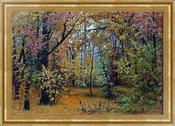 Постер Осенний лес 2 с типом исполнения На холсте в раме в багетной раме NA033.1.051